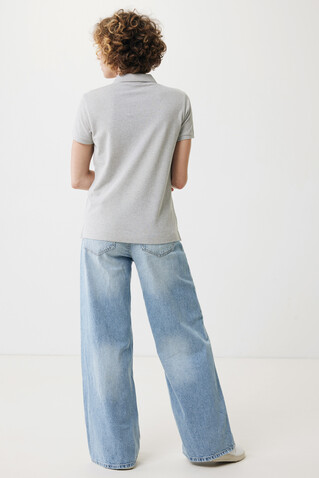 IQONIQ Yosemite Damen Piqué-Poloshirt aus rec. Baumwolle heather grey bedrucken, Art.-Nr. T4200.013.XXXL