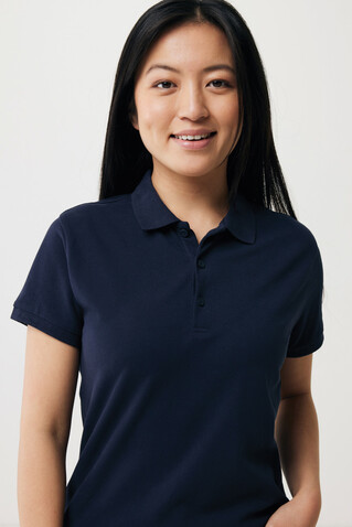 IQONIQ Yosemite Damen Piqué-Poloshirt aus rec. Baumwolle navy blau bedrucken, Art.-Nr. T4200.002.XXS