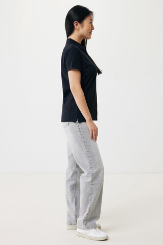 IQONIQ Yosemite Damen Piqué-Poloshirt aus rec. Baumwolle schwarz bedrucken, Art.-Nr. T4200.001.XS