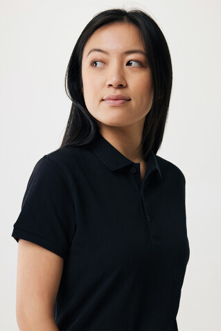 IQONIQ Yosemite Damen Piqué-Poloshirt aus rec. Baumwolle schwarz bedrucken, Art.-Nr. T4200.001.XS