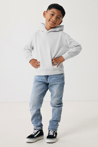 IQONIQ Yengo KidsHoodie mit Seitentaschen aus rec. Baumwolle light heather grey bedrucken, Art.-Nr. T6404.032.1314