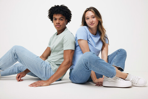 IQONIQ Bryce T-Shirt aus recycelter Baumwolle sky blue bedrucken, Art.-Nr. T9100.022.L