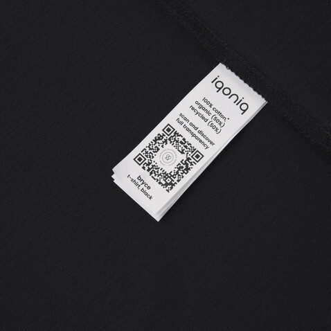 IQONIQ Bryce T-Shirt aus recycelter Baumwolle schwarz bedrucken, Art.-Nr. T9100.001.XXXL