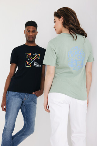 IQONIQ Bryce T-Shirt aus recycelter Baumwolle schwarz bedrucken, Art.-Nr. T9100.001.XXXL