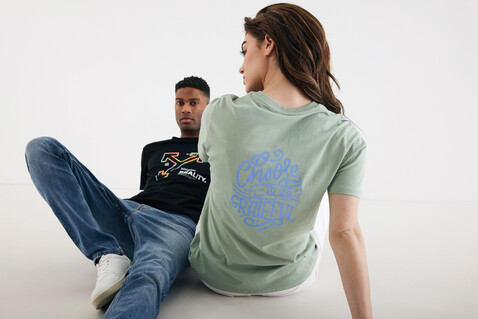 IQONIQ Bryce T-Shirt aus recycelter Baumwolle schwarz bedrucken, Art.-Nr. T9100.001.XXXL