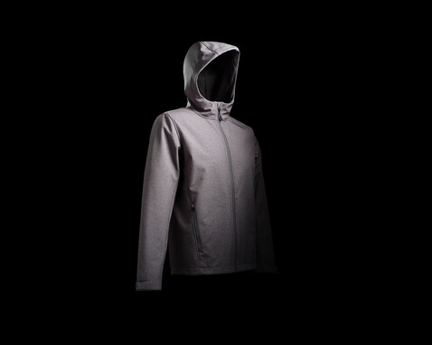 IQONIQ Makalu Herren Softshelljacke aus recyceltem Polyester vulcano heather grey bedrucken, Art.-Nr. T1700.028.S IQONIQ Makalu Herren Softshelljacke aus recyceltem Polyester vulcano heather grey bedrucken, Art.-Nr. T1700.028.S