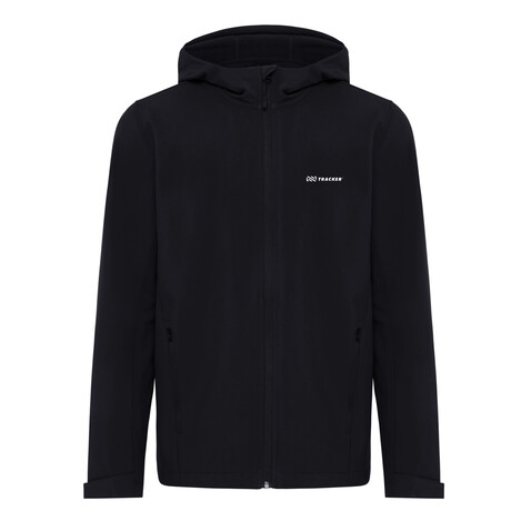 IQONIQ Makalu Herren Softshelljacke aus recyceltem Polyester schwarz bedrucken, Art.-Nr. T1700.001.4XL