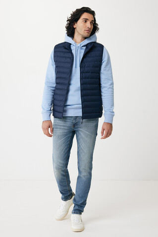 IQONIQ Meru Herren Bodywarmer aus recyceltem Polyester navy blau bedrucken, Art.-Nr. T1702.002.M