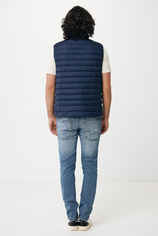 IQONIQ Meru Herren Bodywarmer aus recyceltem Polyester navy blau bedrucken, Art.-Nr. T1702.002.M
