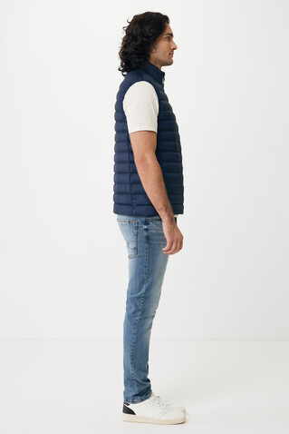 IQONIQ Meru Herren Bodywarmer aus recyceltem Polyester navy blau bedrucken, Art.-Nr. T1702.002.M