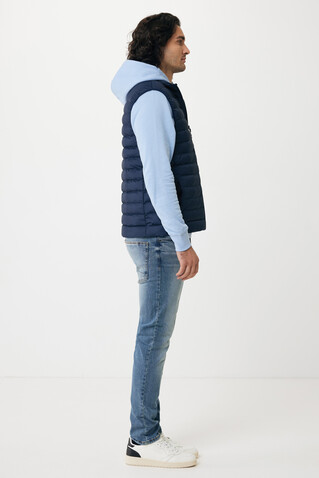 IQONIQ Meru Herren Bodywarmer aus recyceltem Polyester navy blau bedrucken, Art.-Nr. T1702.002.M