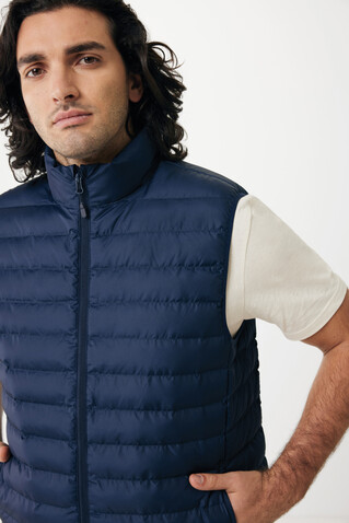 IQONIQ Meru Herren Bodywarmer aus recyceltem Polyester navy blau bedrucken, Art.-Nr. T1702.002.M