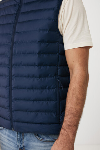 IQONIQ Meru Herren Bodywarmer aus recyceltem Polyester navy blau bedrucken, Art.-Nr. T1702.002.M