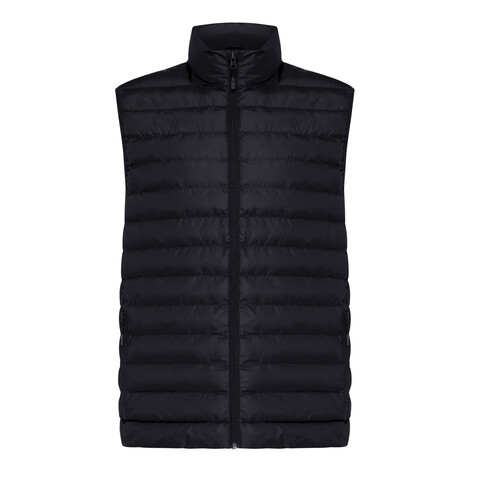 IQONIQ Meru Herren Bodywarmer aus recyceltem Polyester schwarz bedrucken, Art.-Nr. T1702.001.4XL