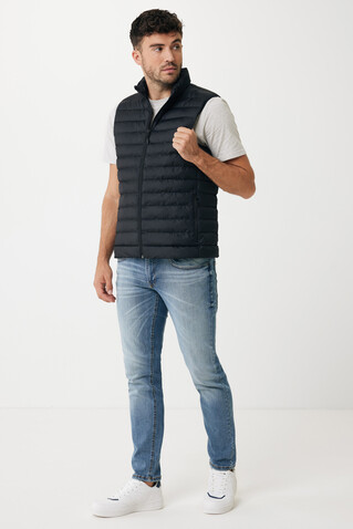 IQONIQ Meru Herren Bodywarmer aus recyceltem Polyester schwarz bedrucken, Art.-Nr. T1702.001.4XL