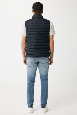 IQONIQ Meru Herren Bodywarmer aus recyceltem Polyester schwarz bedrucken, Art.-Nr. T1702.001.4XL