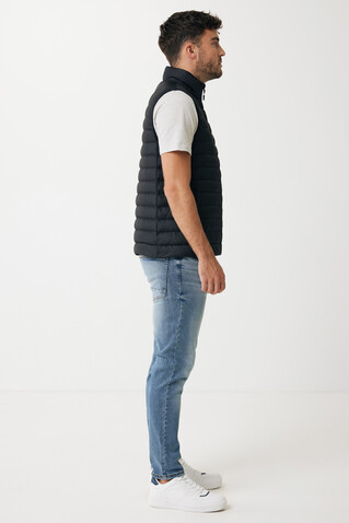 IQONIQ Meru Herren Bodywarmer aus recyceltem Polyester schwarz bedrucken, Art.-Nr. T1702.001.4XL