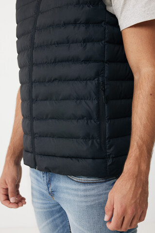 IQONIQ Meru Herren Bodywarmer aus recyceltem Polyester schwarz bedrucken, Art.-Nr. T1702.001.4XL