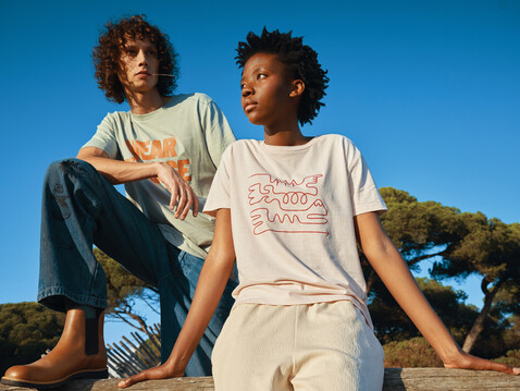 IQONIQ Yala Damen T-Shirt aus recycelter Baumwolle cloud pink bedrucken, Art.-Nr. T4100.039.L
