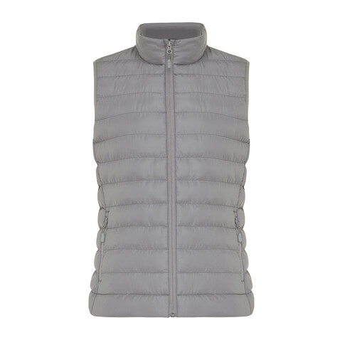 IQONIQ Meru Damen Bodywarmer aus recyceltem Polyester Silbergrau bedrucken, Art.-Nr. T4702.035.S