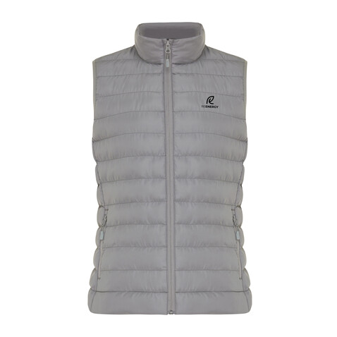 IQONIQ Meru Damen Bodywarmer aus recyceltem Polyester Silbergrau bedrucken, Art.-Nr. T4702.035.S