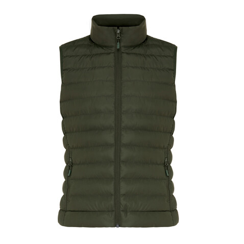 IQONIQ Meru Damen Bodywarmer aus recyceltem Polyester khaki bedrucken, Art.-Nr. T4702.020.XL