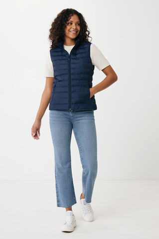 IQONIQ Meru Damen Bodywarmer aus recyceltem Polyester navy blau bedrucken, Art.-Nr. T4702.002.M