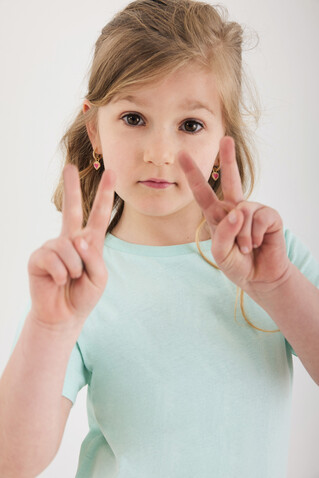 IQONIQ Koli Kids T-Shirt aus recycelter Baumwolle crushed mint bedrucken, Art.-Nr. T6100.037.56