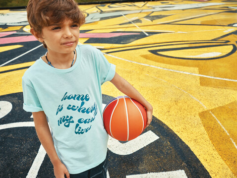IQONIQ Koli Kids T-Shirt aus recycelter Baumwolle crushed mint bedrucken, Art.-Nr. T6100.037.56