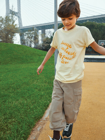 IQONIQ Koli Kids T-Shirt aus recycelter Baumwolle cream yellow bedrucken, Art.-Nr. T6100.036.56 IQONIQ Koli Kids T-Shirt aus recycelter Baumwolle cream yellow bedrucken, Art.-Nr. T6100.036.56