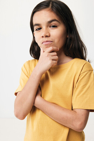 IQONIQ Koli Kids T-Shirt aus recycelter Baumwolle ochre yellow bedrucken, Art.-Nr. T6100.021.78