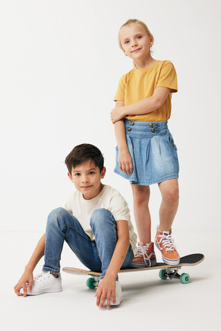 IQONIQ Koli Kids T-Shirt aus recycelter Baumwolle ochre yellow bedrucken, Art.-Nr. T6100.021.78