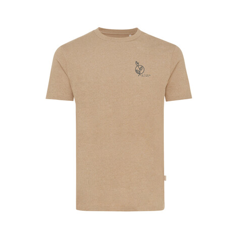IQONIQ Manuel ungefärbtes T-Shirt aus recycelter Baumwolle heather brown bedrucken, Art.-Nr. T9101.017.S