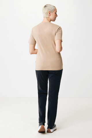IQONIQ Manuel ungefärbtes T-Shirt aus recycelter Baumwolle heather brown bedrucken, Art.-Nr. T9101.017.S