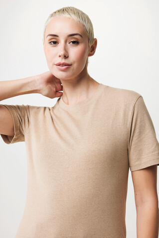 IQONIQ Manuel ungefärbtes T-Shirt aus recycelter Baumwolle heather brown bedrucken, Art.-Nr. T9101.017.S