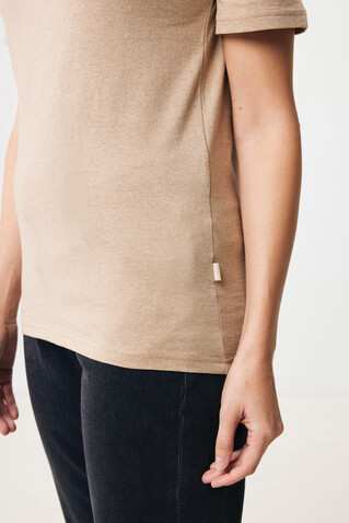 IQONIQ Manuel ungefärbtes T-Shirt aus recycelter Baumwolle heather brown bedrucken, Art.-Nr. T9101.017.S