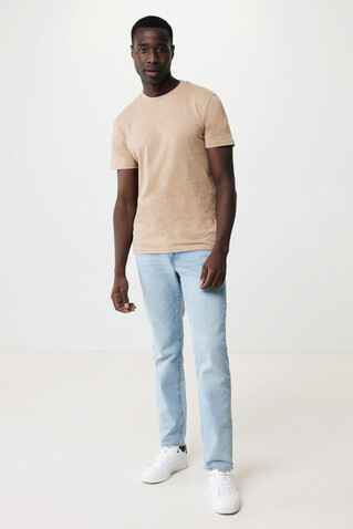 IQONIQ Manuel ungefärbtes T-Shirt aus recycelter Baumwolle heather brown bedrucken, Art.-Nr. T9101.017.S