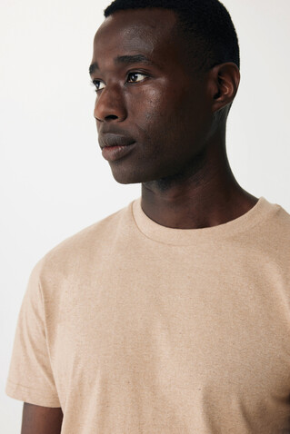 IQONIQ Manuel ungefärbtes T-Shirt aus recycelter Baumwolle heather brown bedrucken, Art.-Nr. T9101.017.S