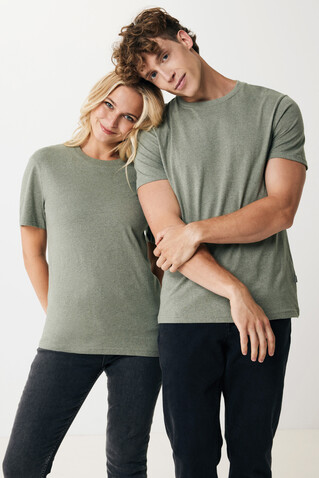 IQONIQ Manuel ungefärbtes T-Shirt aus recycelter Baumwolle heather green bedrucken, Art.-Nr. T9101.015.XS