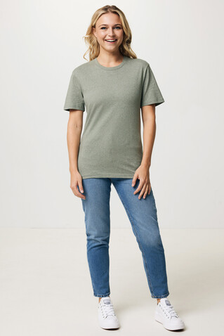 IQONIQ Manuel ungefärbtes T-Shirt aus recycelter Baumwolle heather green bedrucken, Art.-Nr. T9101.015.XS