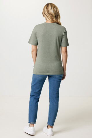 IQONIQ Manuel ungefärbtes T-Shirt aus recycelter Baumwolle heather green bedrucken, Art.-Nr. T9101.015.XS