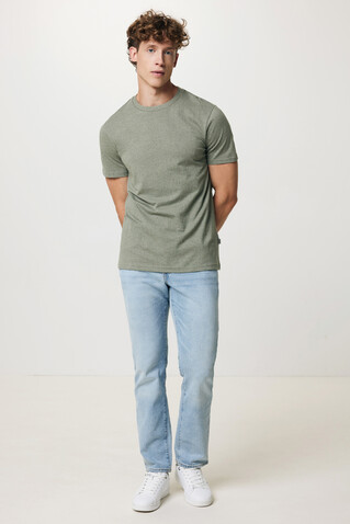IQONIQ Manuel ungefärbtes T-Shirt aus recycelter Baumwolle heather green bedrucken, Art.-Nr. T9101.015.XS