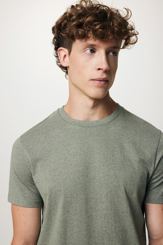 IQONIQ Manuel ungefärbtes T-Shirt aus recycelter Baumwolle heather green bedrucken, Art.-Nr. T9101.015.XS