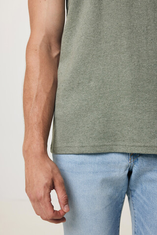 IQONIQ Manuel ungefärbtes T-Shirt aus recycelter Baumwolle heather green bedrucken, Art.-Nr. T9101.015.XS