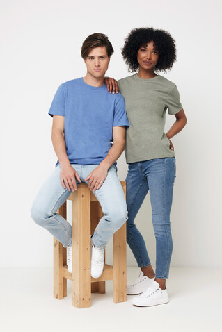 IQONIQ Manuel ungefärbtes T-Shirt aus recycelter Baumwolle heather green bedrucken, Art.-Nr. T9101.015.XS