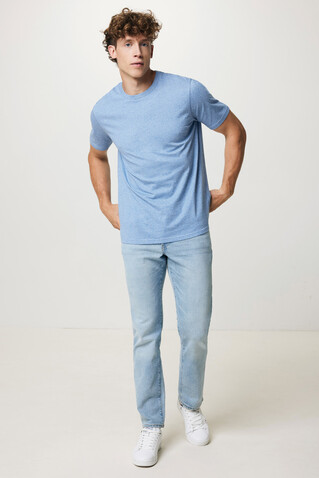 IQONIQ Sierra Lightweight T-Shirt aus recycelter Baumwolle light heather blue bedrucken, Art.-Nr. T9104.042.XXXL