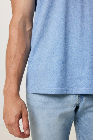 IQONIQ Sierra Lightweight T-Shirt aus recycelter Baumwolle light heather blue bedrucken, Art.-Nr. T9104.042.XXXL