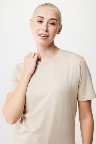 IQONIQ Sierra Lightweight T-Shirt aus recycelter Baumwolle light heather brown bedrucken, Art.-Nr. T9104.041.L