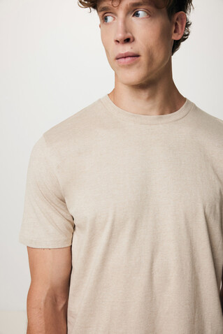 IQONIQ Sierra Lightweight T-Shirt aus recycelter Baumwolle light heather brown bedrucken, Art.-Nr. T9104.041.L