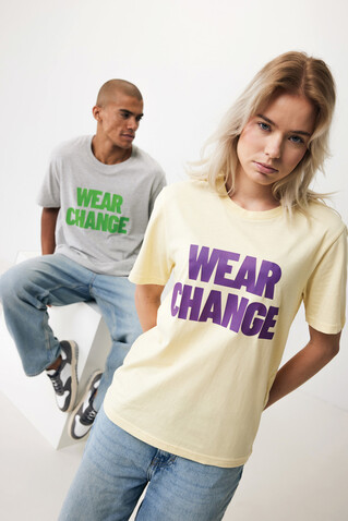 IQONIQ Sierra Lightweight T-Shirt aus recycelter Baumwolle cream yellow bedrucken, Art.-Nr. T9104.036.XL
